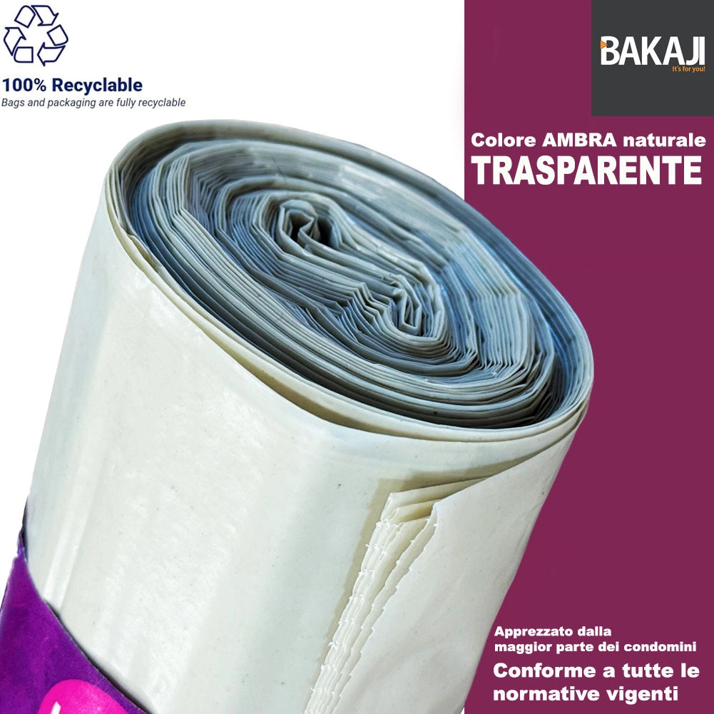 70 x Sacchi per spazzatura Grandi Ambra Trasparenti e Resistenti 70 x 110 cm LDPE