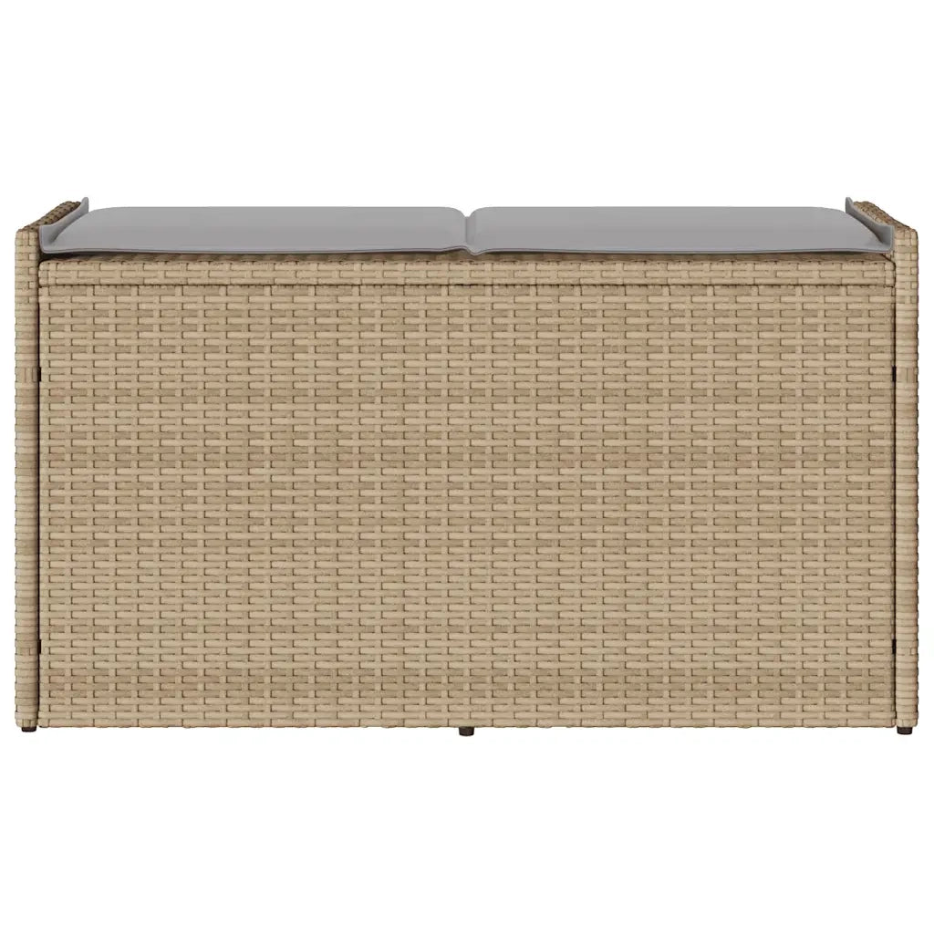 Cassapanca da Esterno con Cuscino Beige 100 cm in Polyrattan 4104063