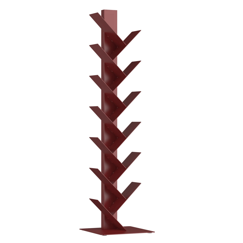 Libreria Eksjö a Forma di Albero Scaffale da Terra 150 x 39 x 39 cm - Rosso Opaco [en.casa]