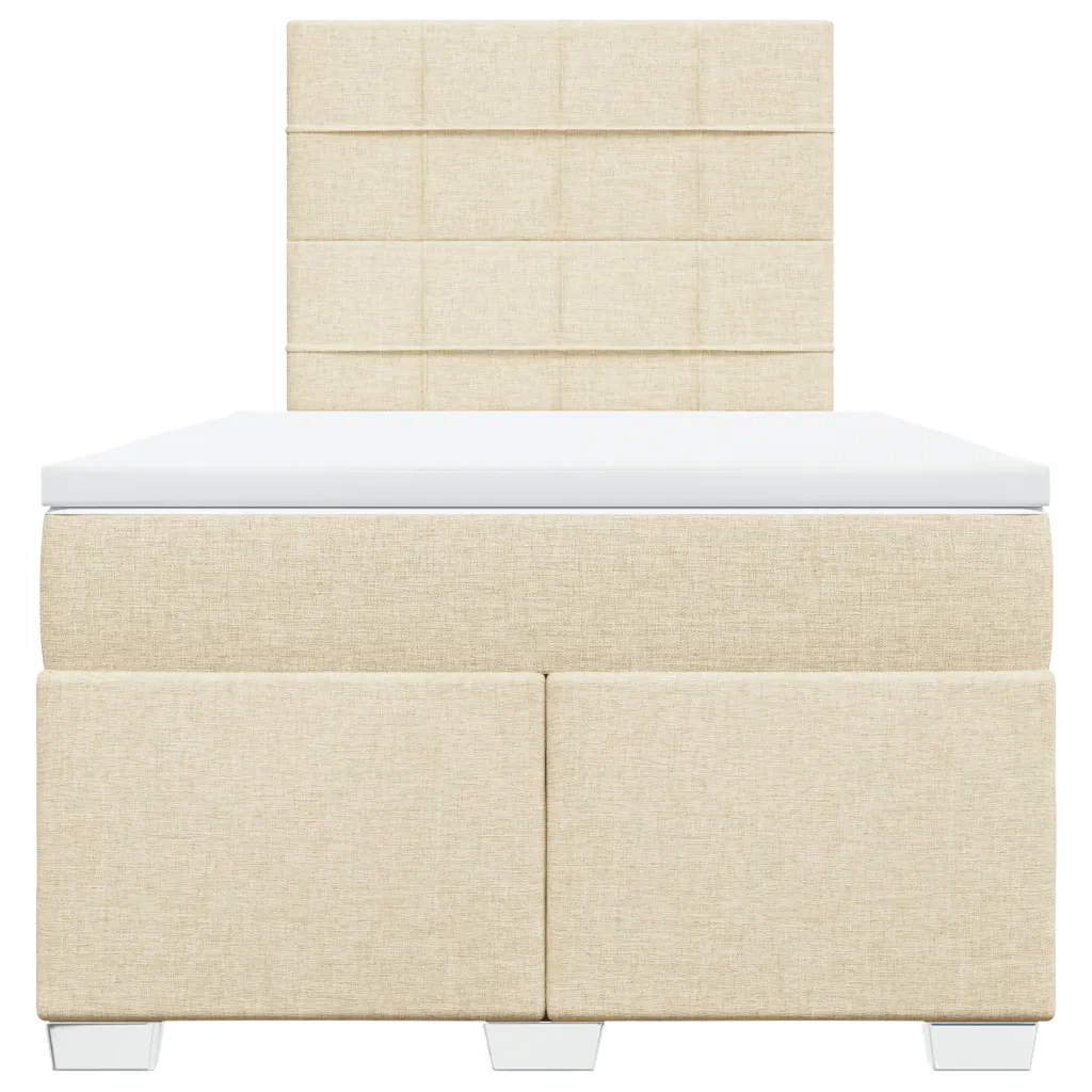 Giroletto a Molle con Materasso Crema 120x190 cm in Tessuto 3290432
