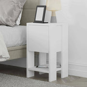Comodino Filippa, Comò basso, Tavolino da notte, Mensola da letto, 30x30h55 cm, Bianco