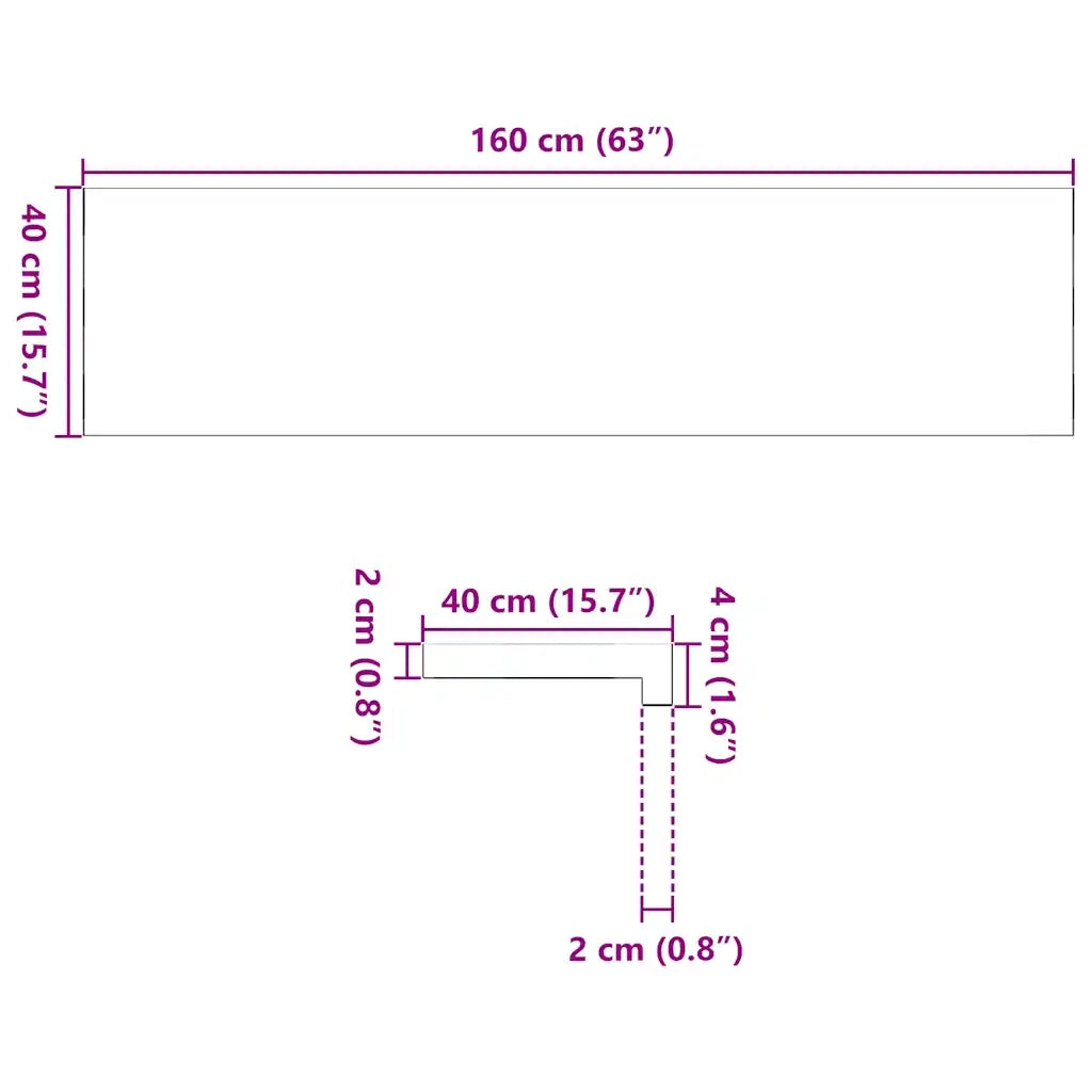 Davanzali 2 pz Marrone Chiaro 160x40x2 cm Legno Massello Rovere 4009164