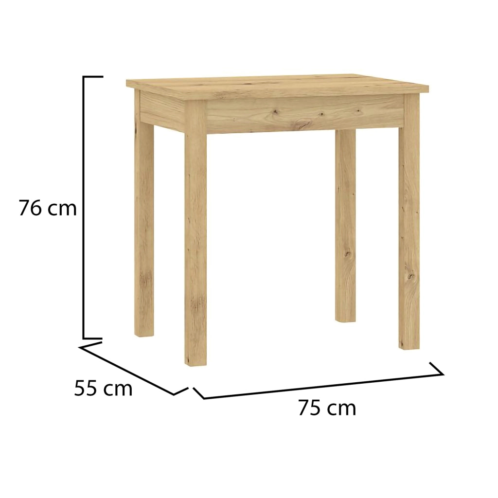 Loda, Tavolo Fisso 4 Posti, 75x55x76h cm Marrone Rovere Nodi