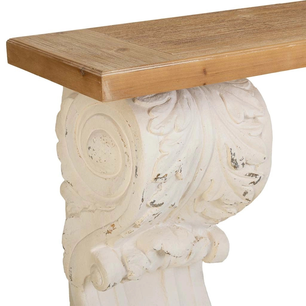 Mobile da ingresso in legno bianco 153x32,5x93h