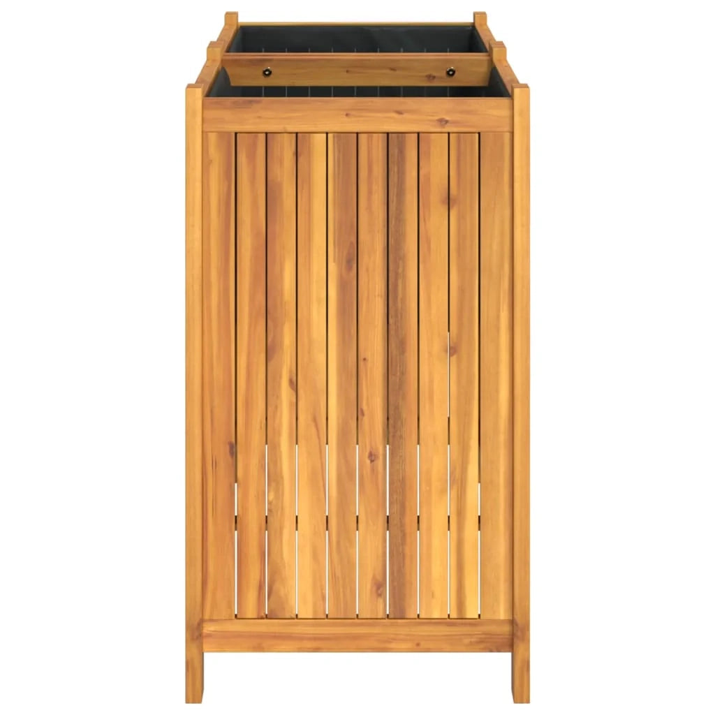 Aiuola rialzata/fioriera con rivestimento 84 x 42 x 75 cm legno massello di acacia marrone 02_0038146
