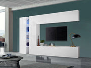 Parete attrezzata TV design moderno mobile bianco 2 armadi Joy Twin
