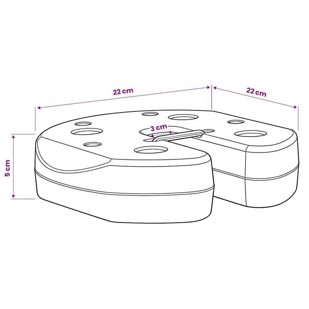 Pavilion Weights, 4 Pieces, Black, 220x50 Mm, Concrete