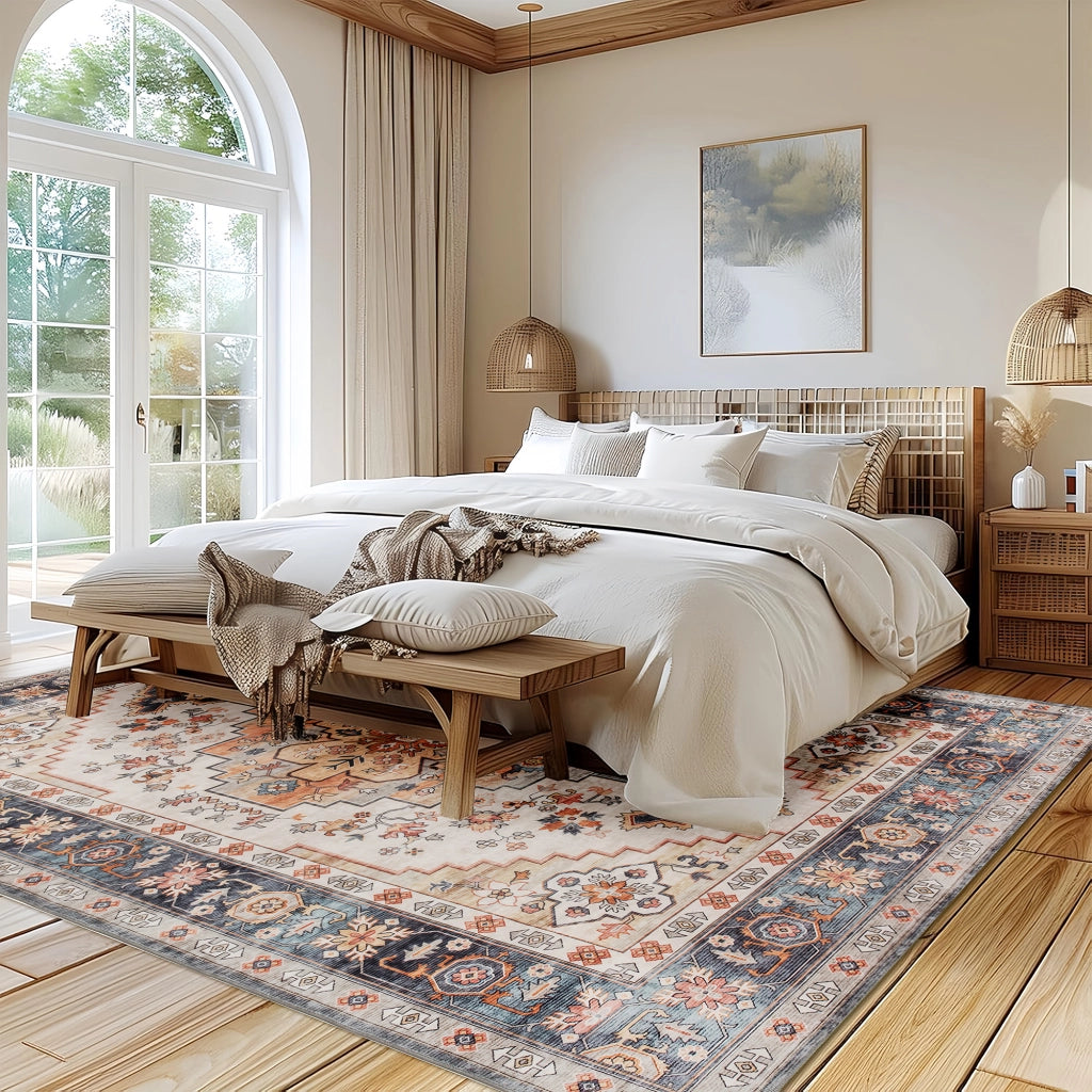 Tappeto Bohemien Antiscivolo Lavabile ¨C Xylo ¨C 230x160 cm Marrone Pelo Corto