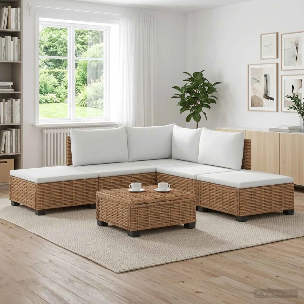 6 pz Set Lounge in Rattan con Cuscini GENDT Rattan naturale 3429842