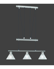 Sospensione 3 Luci Saliscendi Stamina Nichel L66 cm Trio Lighting