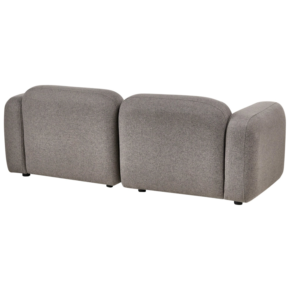 Divano a 3 posti Schienale e coprigambe anteriori imbottiti Boucle Tessuto Grigio scuro stile scandinavo