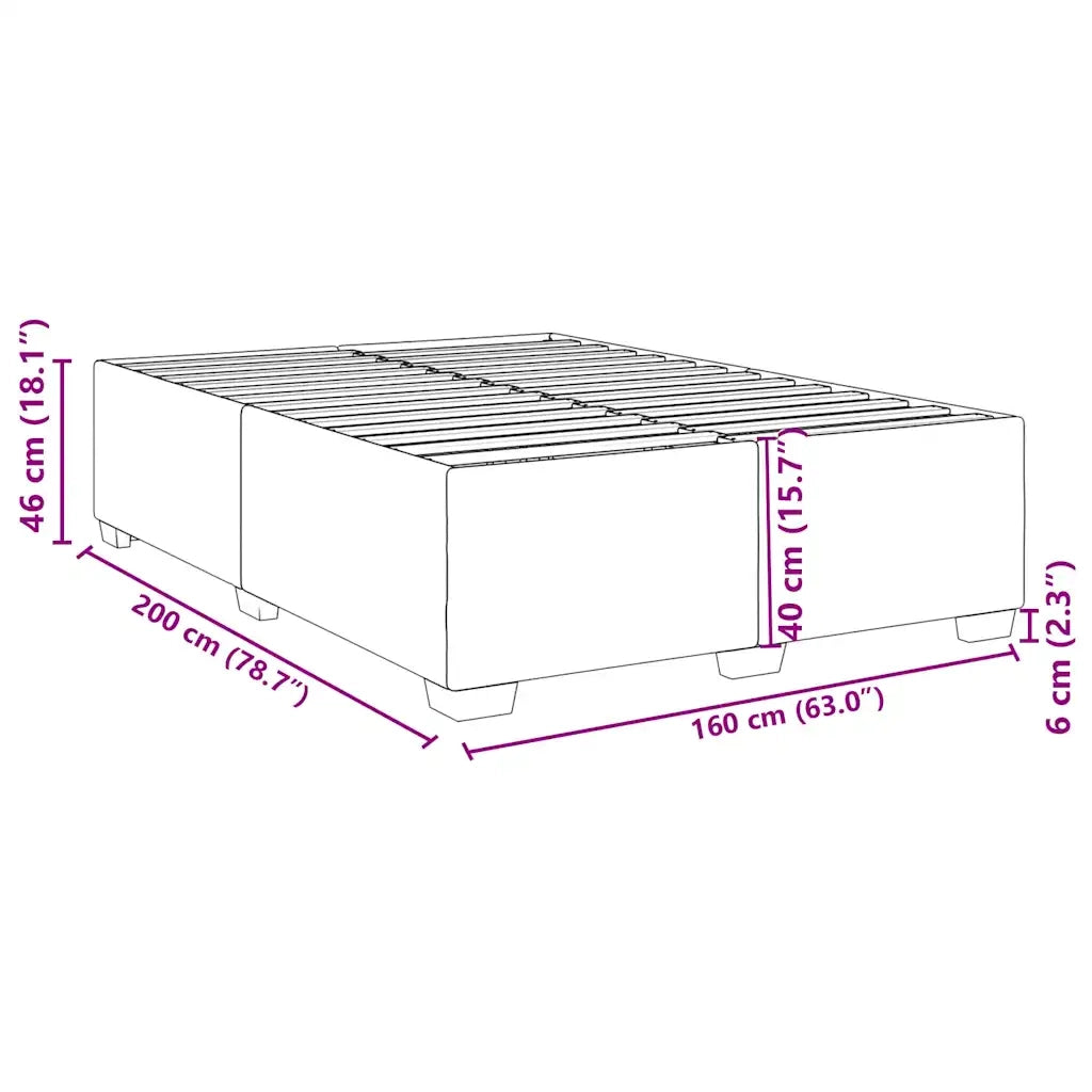 Letto matrimoniale | Letto per adulti | Giroletto Blu 160x200 cm in Velluto