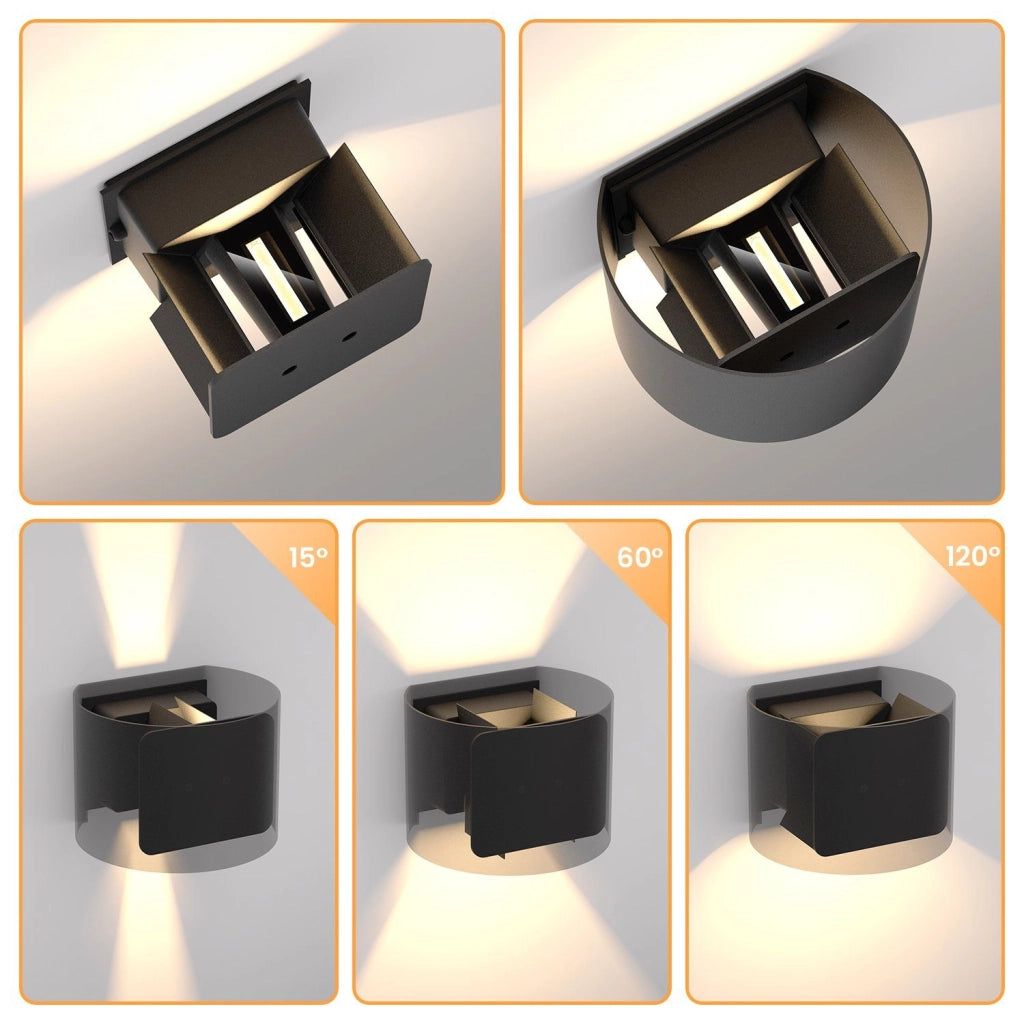 ZMH Moderna lampada da parete a LED per esterni con luce verso l'alto e verso il basso per camera da letto e corridoio