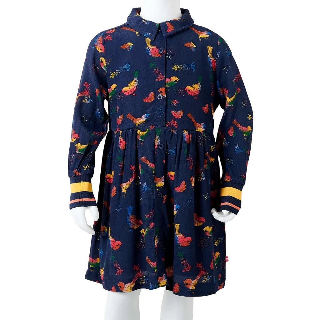 Abito da Bambina a Maniche Lunghe Blu Marino 128 CFW8723562