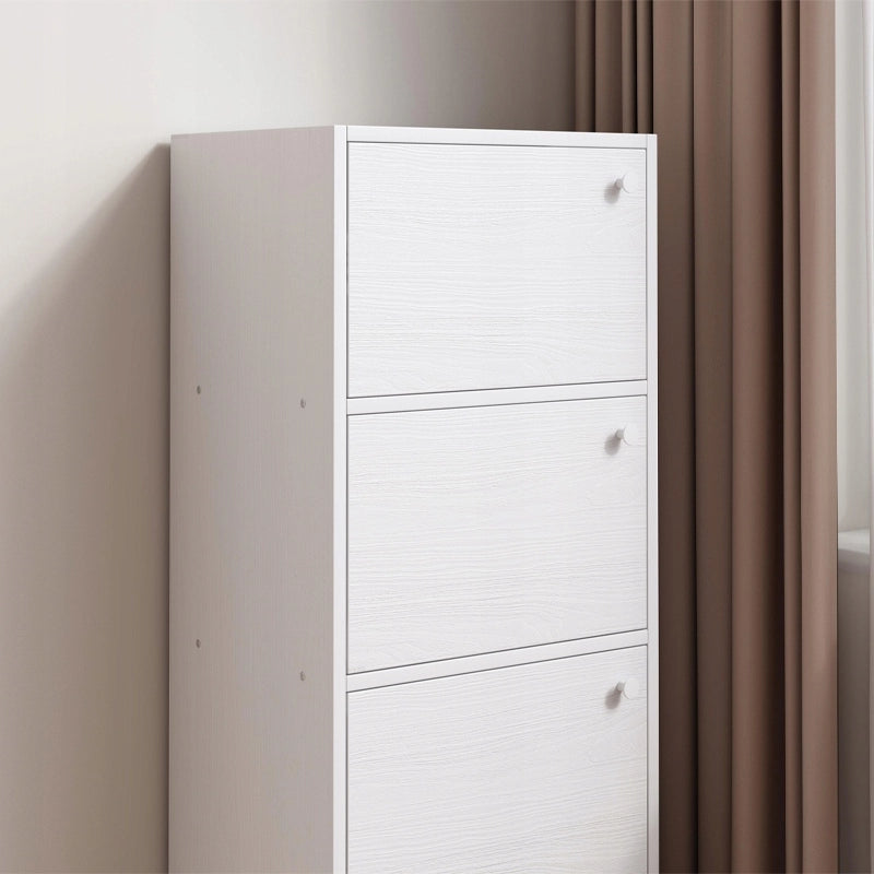 Cassettiera moderna capiente grande bianca scandinava loft retrò 4 ripiani