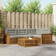 Set di divani da esterno 5 pcs Grigio Naturale e Chiaro