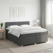 Letto con Box Spring, Materasso e LED Grigio Scuro 200 x 200 cm 3452016