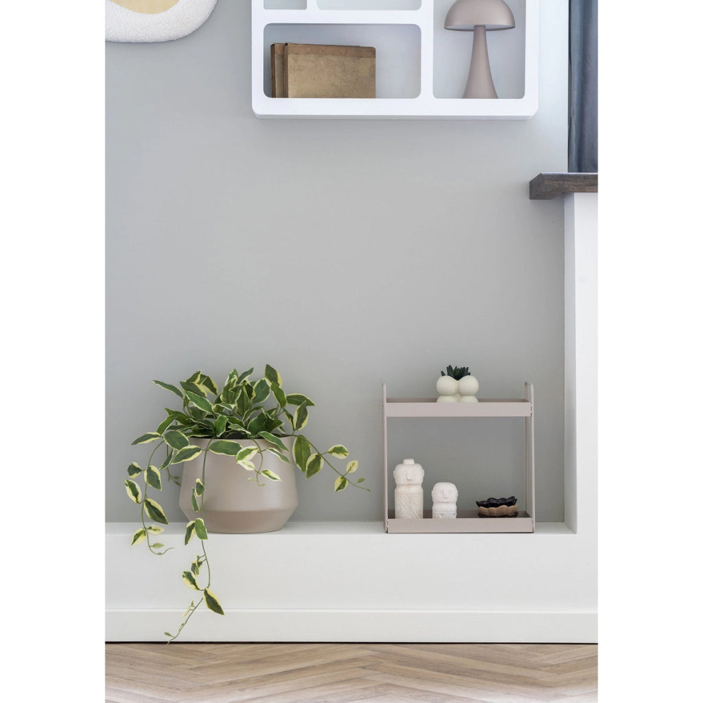 Rabo Scaffaletto doppio da appoggio in acciaio sabbia 30x15x31 cm