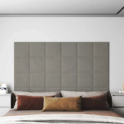 Testiera da Parete 12 pcs Grigio chiaro 30 x 30 cm Velluto 4008327