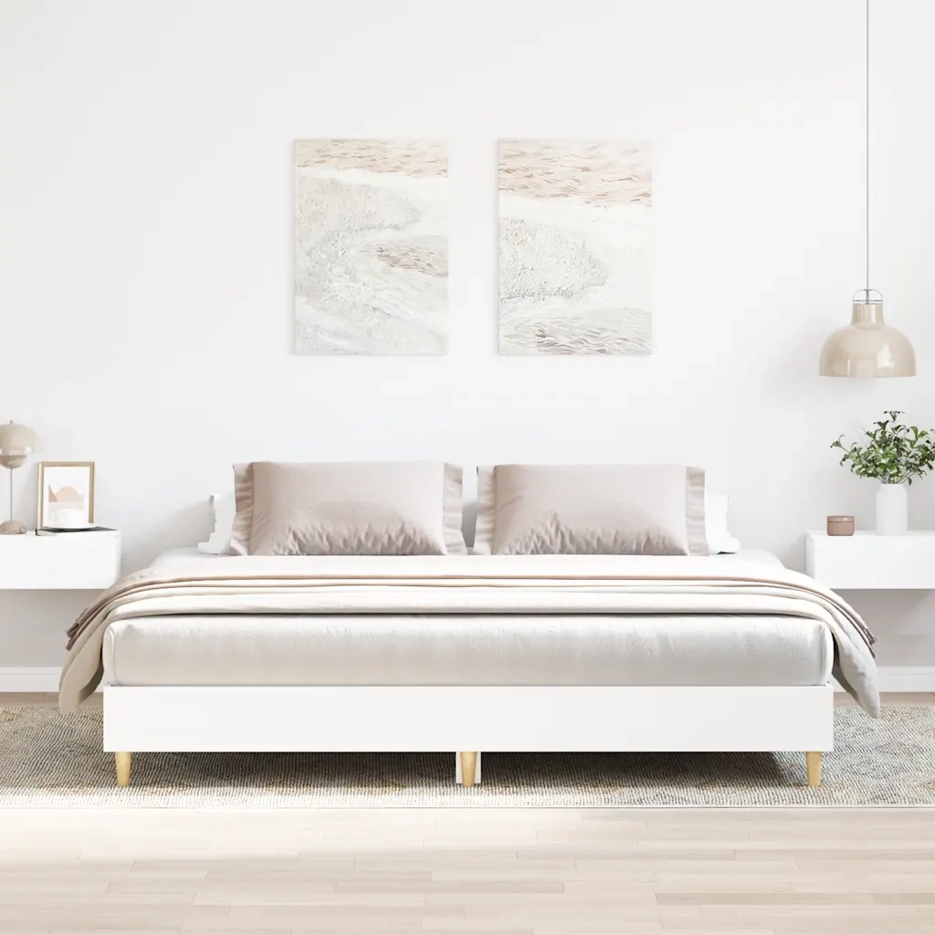 Giroletto senza Materasso Bianco 200x200 cm Legno Multistrato 3328699