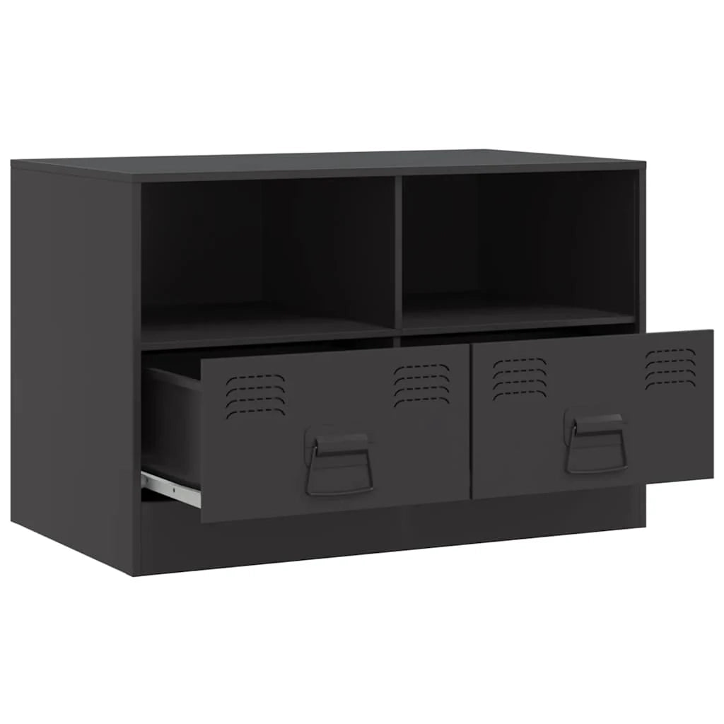 Mobile TV multimediale scaffale TV credenza mobile TV sala da pranzo soggiorno camera da letto 2 pezzi 67 x 39 x 44 cm acciaio nero 02_0028542
