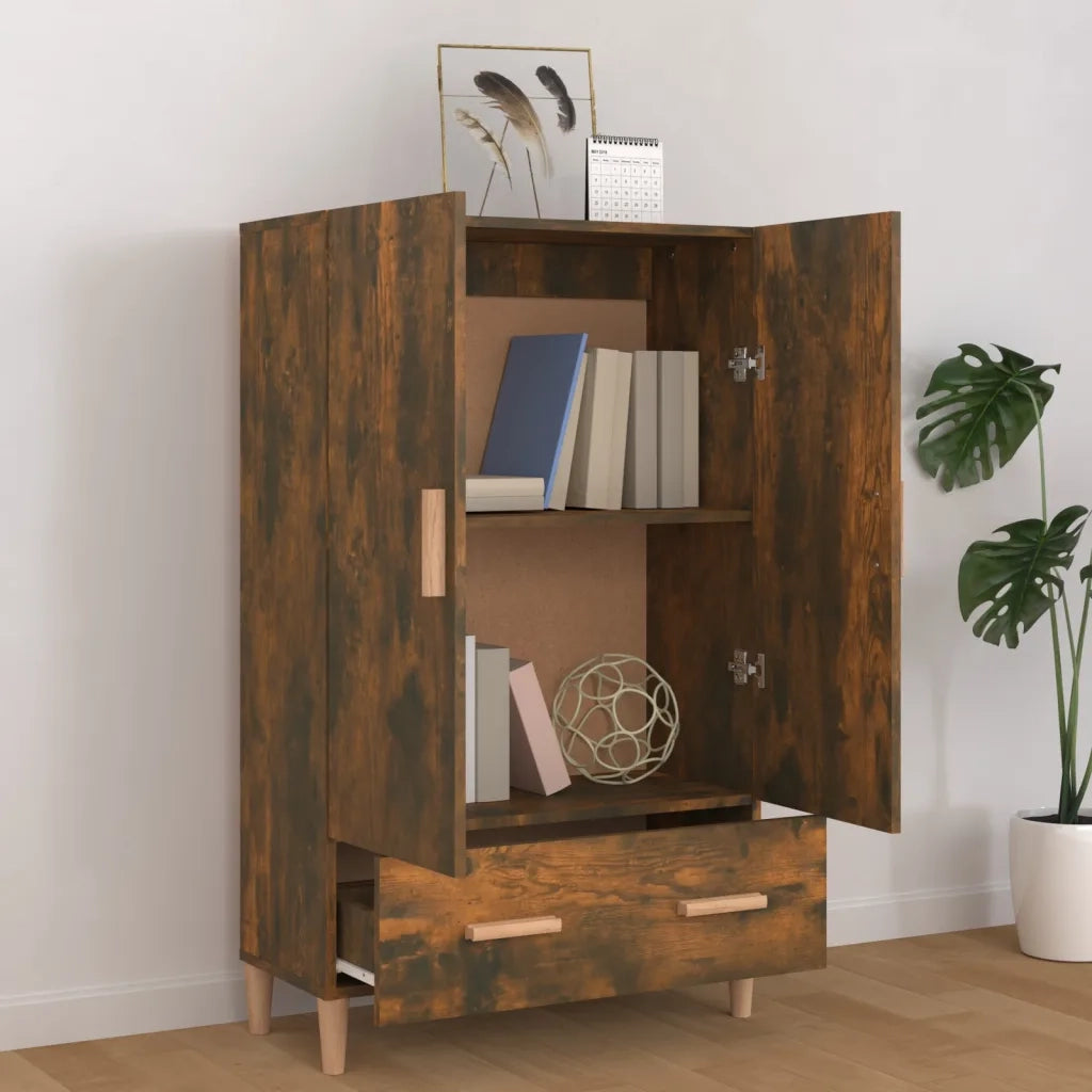Credenza | Madia | Buffet da pranzo | Armadio da pranzo Rovere Fumo 70x31x115 cm in Legno Multistrato