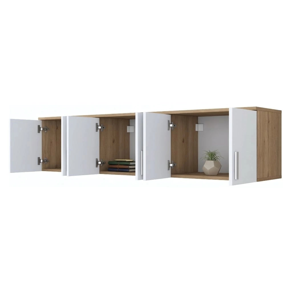 Arazzo, Mobile Pensile 6 Ante, 180x41h cm Marrone Rovere
