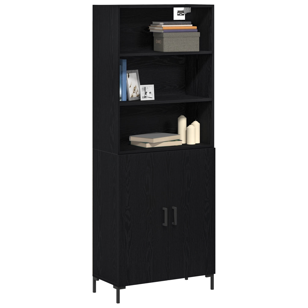 Highboard Quercia Nera 69.5x34x180 cm Legno Ingegnerizzato