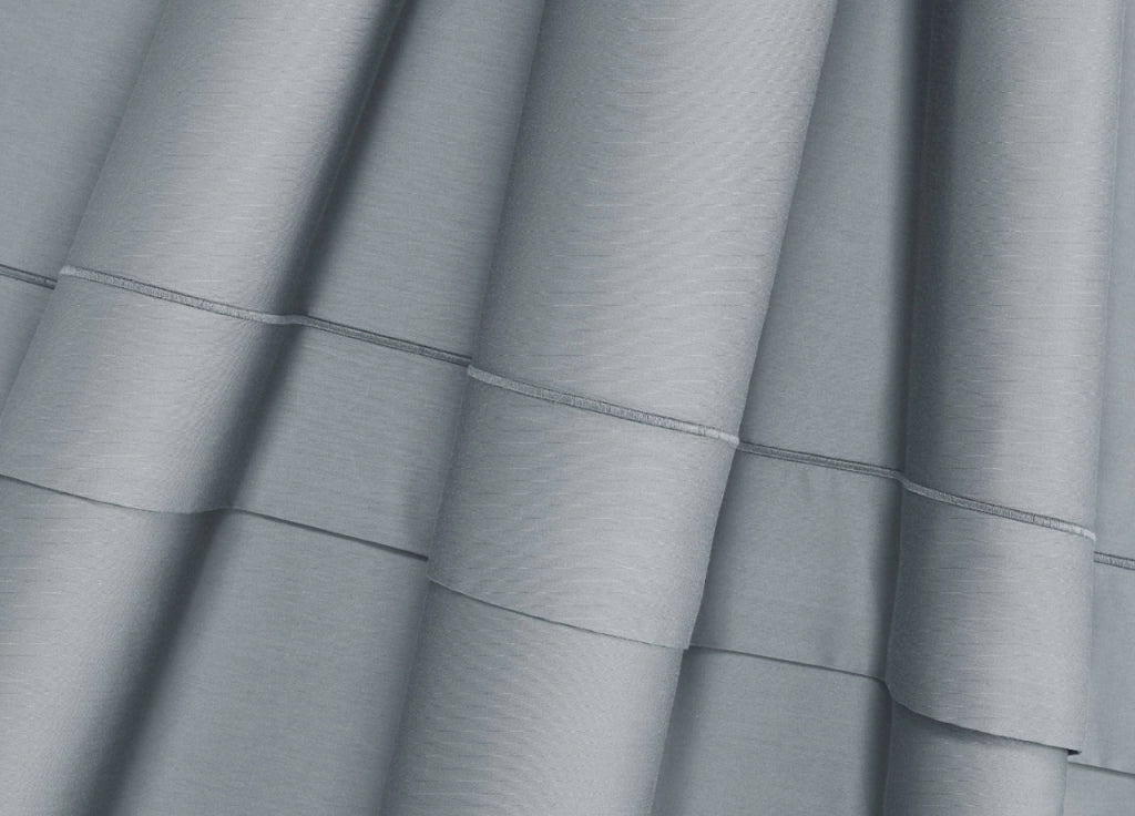 Parure Copripiumino Letto Matrimoniale 100% Raso Cotone Tinta Unita Made Italy - Matrimoniale - Silver