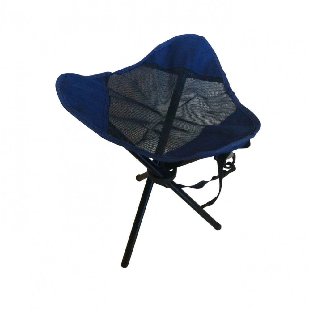 Sgabello Fisher 31x31x43 h cm in Acciaio e Oxford Blu