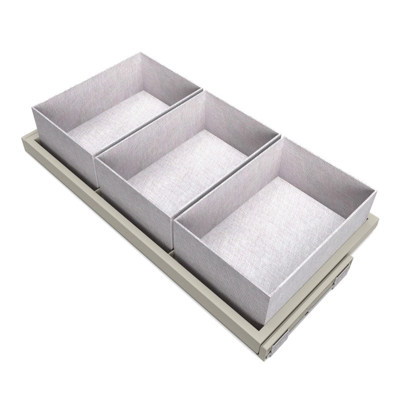 Kit di vassoio, 3 cestini organizzatori e telaio a scorrimento con chiusura ammortizzata per armadi, regolabile, modul..