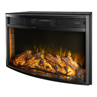 Camino Elettrico da Incasso 49,5x86,4x26 cm Effetto Fiamma 1500W Elbrus Nero