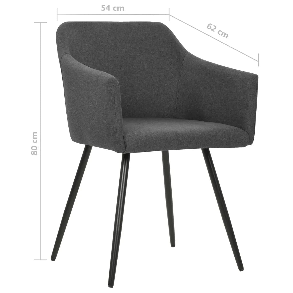 Sedie da Pranzo 2 pz Grigio Scuro in Tessuto cod mxl 12261