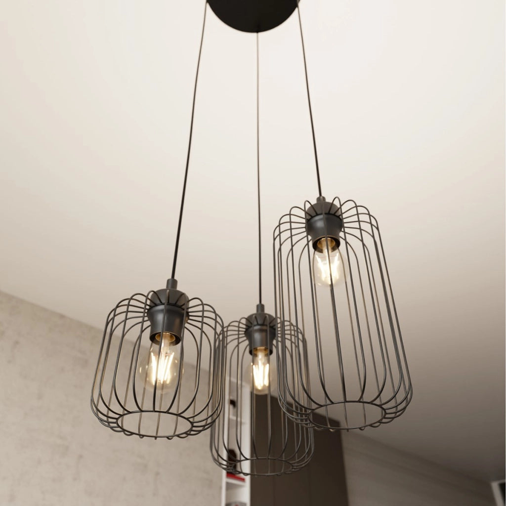 Lampada a sospensione Vander in acciaio nero opaco