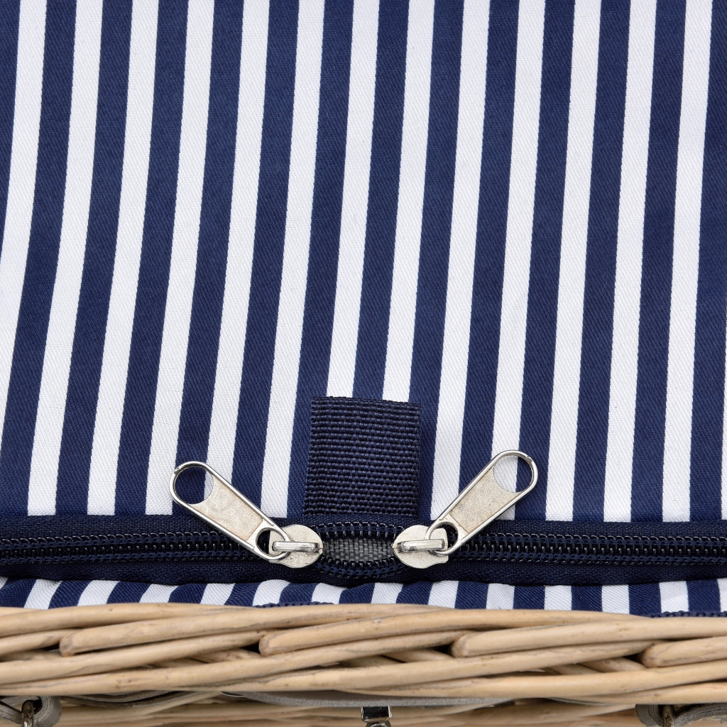 Cestino da Picnic per 2 Persone Valigia Picnic in Rami di Salice Vintage - Interno Blu-Bianco casa.pro