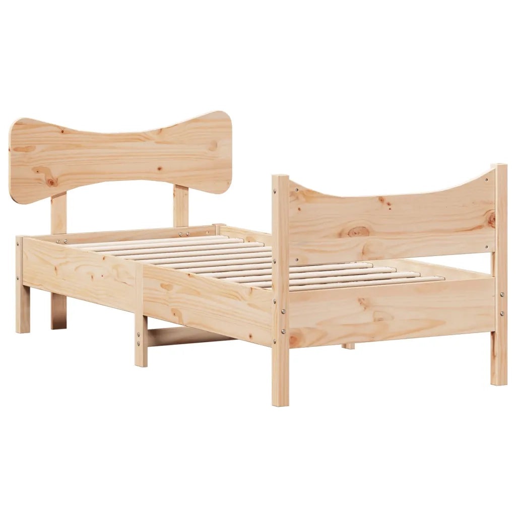 Giroletto con Testiera 75x190 cm in Legno Massello di Pinocod mxl 91103