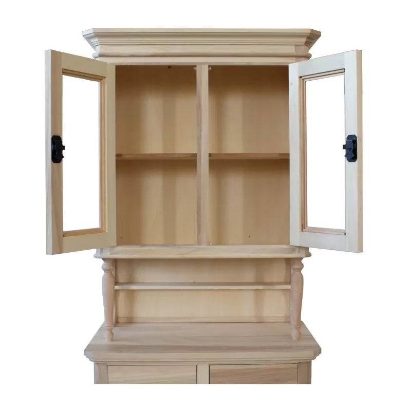 Cristalliera in legno 2 ante arte povera grezza 82x43x205 (1116+1117) - Mobili 2G