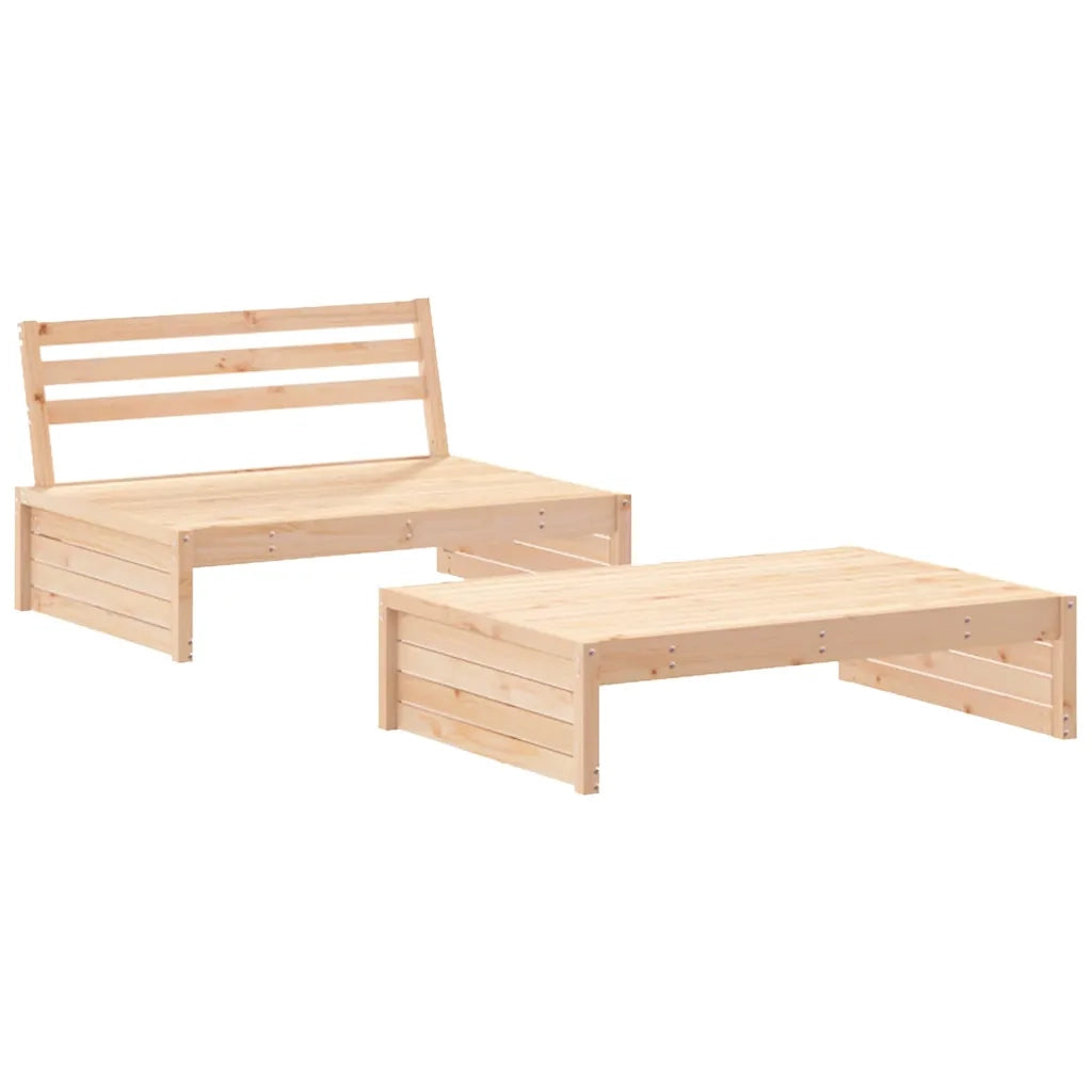Set Salotto da Giardino 2 pz | Set di Mobili da Esterno in Legno Massello di Pino