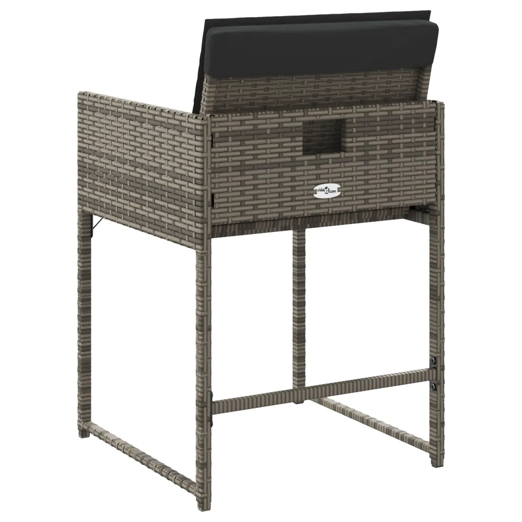 Sedie da Giardino con Cuscini 4 pz | Sedie da Esterno Grigio in Polyrattan