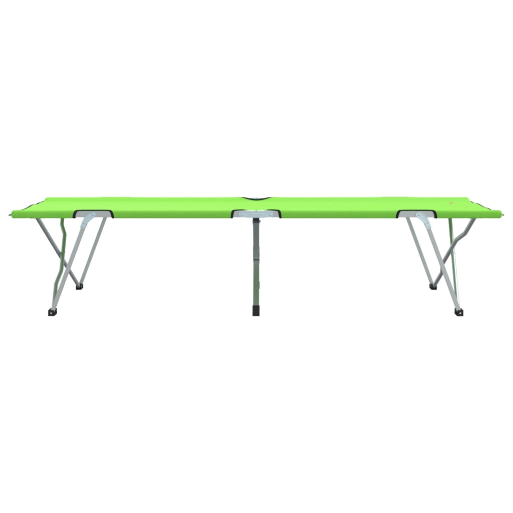 Letto da campeggio pieghevole Verde scuro Metallo, Tessuto Singolo