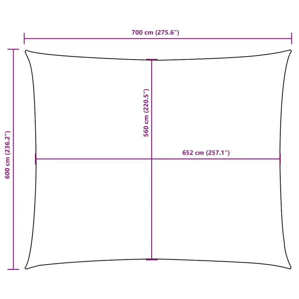 Parasole a Vela Oxford Rettangolare 6x7 m Blu