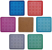 Set di 6 sottopanchine, design premium per bicchieri, tazze o candele sul vostro tavolo con piede in gomma, quadrato, 10 cm, Edizione
