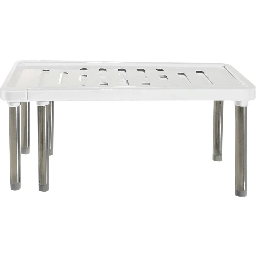 Trade Shop - Mensola Salvaspazio In Polipropilene Estensibile 34,8-61cm Impilabile Accessorio Cucina -