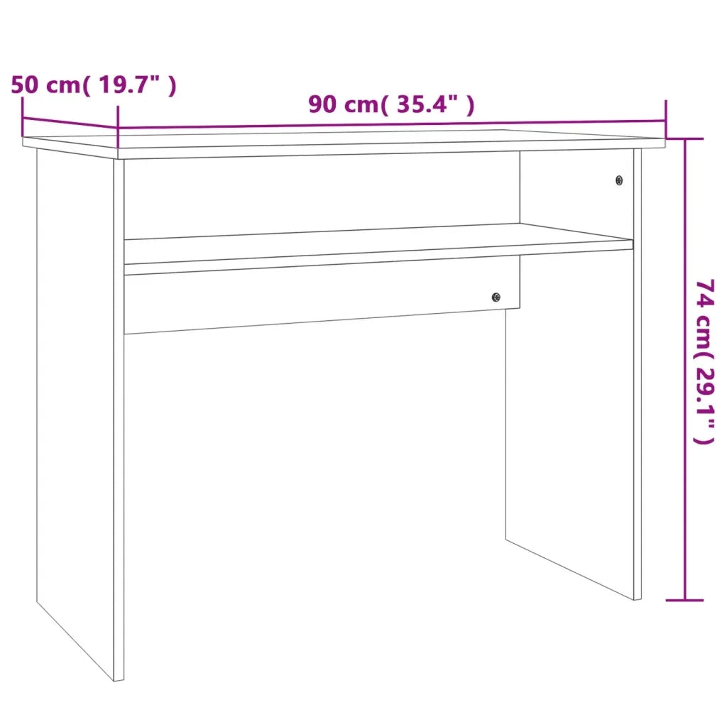 Scrivania Grigio Cemento 90x50x74 cm in Legno Multistrato 801174