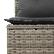 Set da Giardino a 11 Pezzi con Cuscini Grigio Rattan Polietilene Acacia
