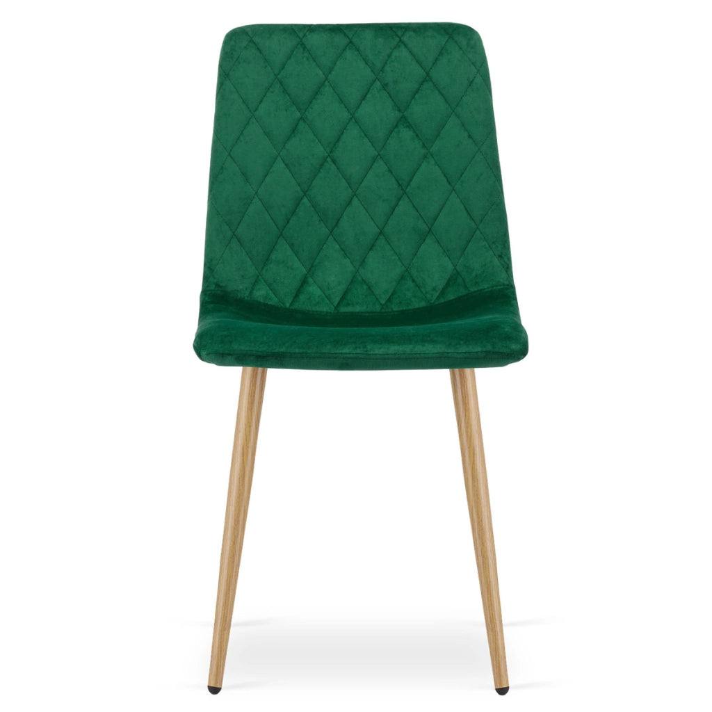 Set di 2 sedie Turin in velluto verde smeraldo