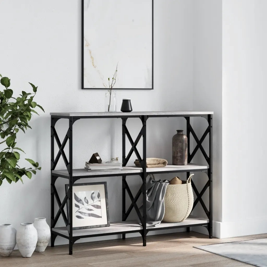 vidaXL Tavolo Consolle Grigio Sonoma 100x28x80,5 cm Legno Multistrato