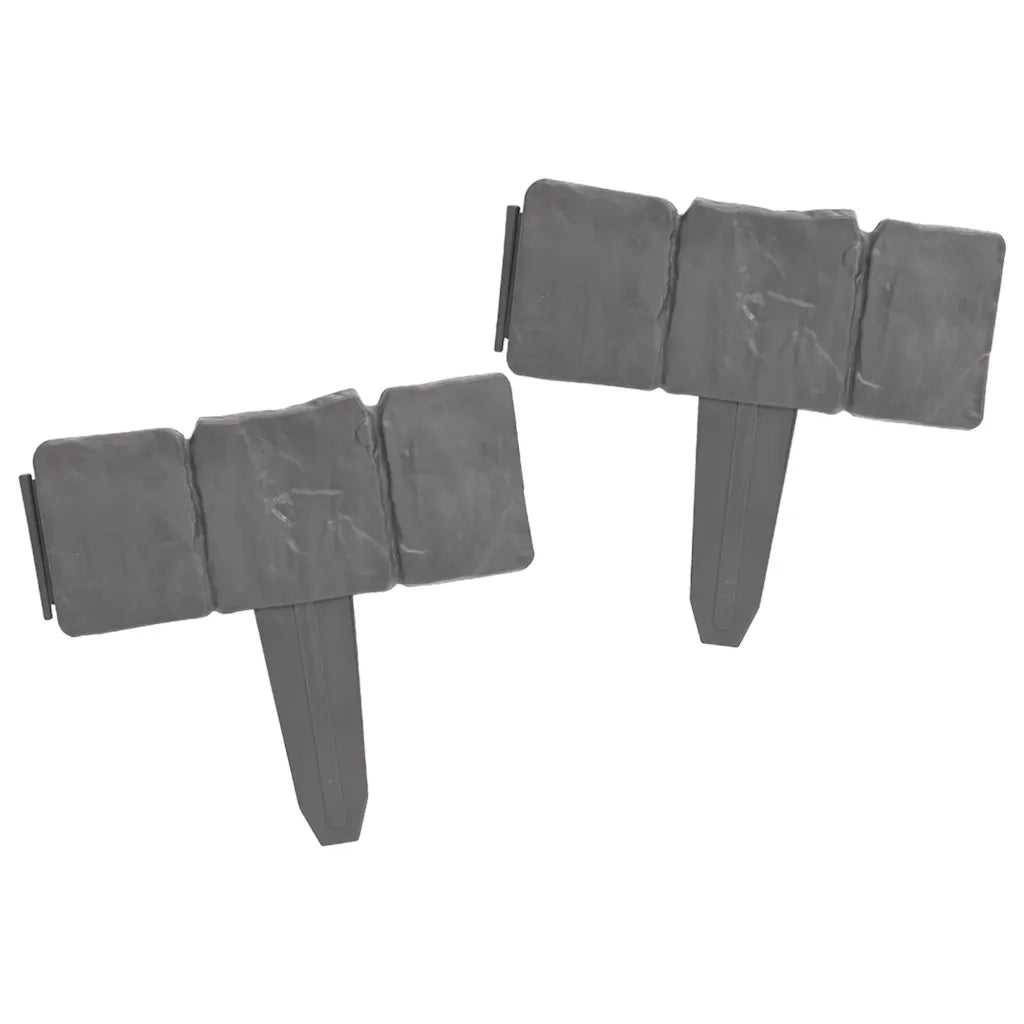 Recinzione Giardino/Prato in Plastica 41 pz Aspetto Pietra 10 m 40917