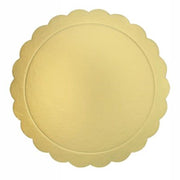 Trade Shop - Set 2 Pz Base Per Torta Rotonda Piatto Sottotorta Dorato 34 Cm Con Bordino 31166 -