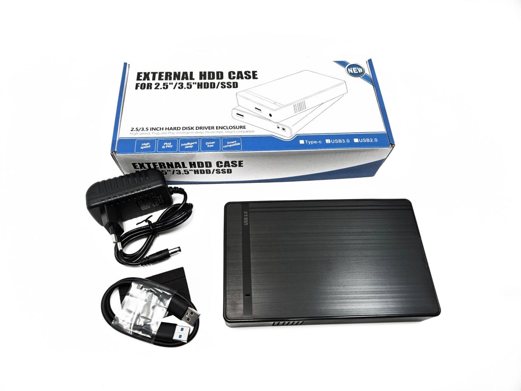 Box Case Esterno per Hard Disk HDD SSD 2,5" 3,5" SATA USB 3.0 Driver Free Standby Intelligente Alta Velocità Lettura e Recupero Dati